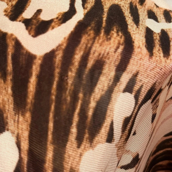 💎 Roberto Cavalli Class Midi Leopard & Floral Print Dress 48/14 large/xl EUC - Picture 5 of 15